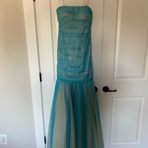 Blue Mermaid Prom Dress